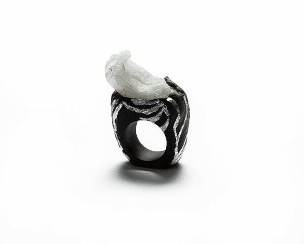 White Calcite Unique Ring - Image 4