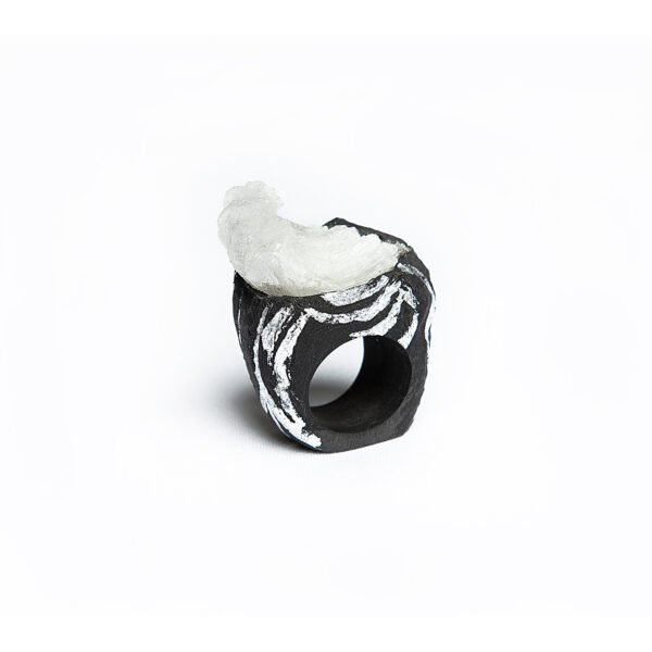 White Calcite Unique Ring