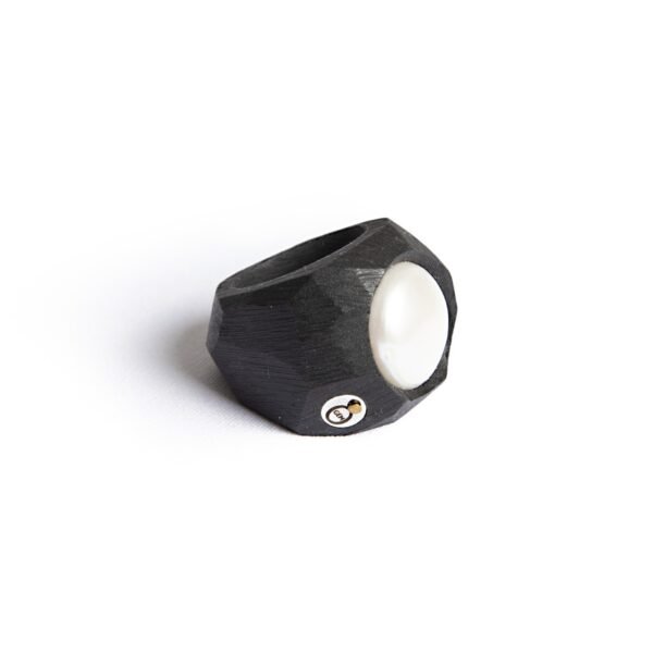 White Pearl Ring Contemporary Design