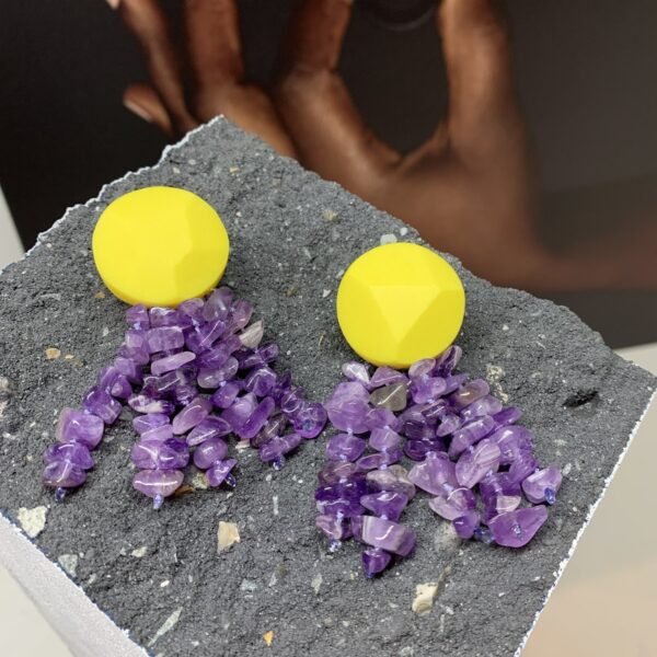 Yellow And Purple Amethyst Earrings - Image 5